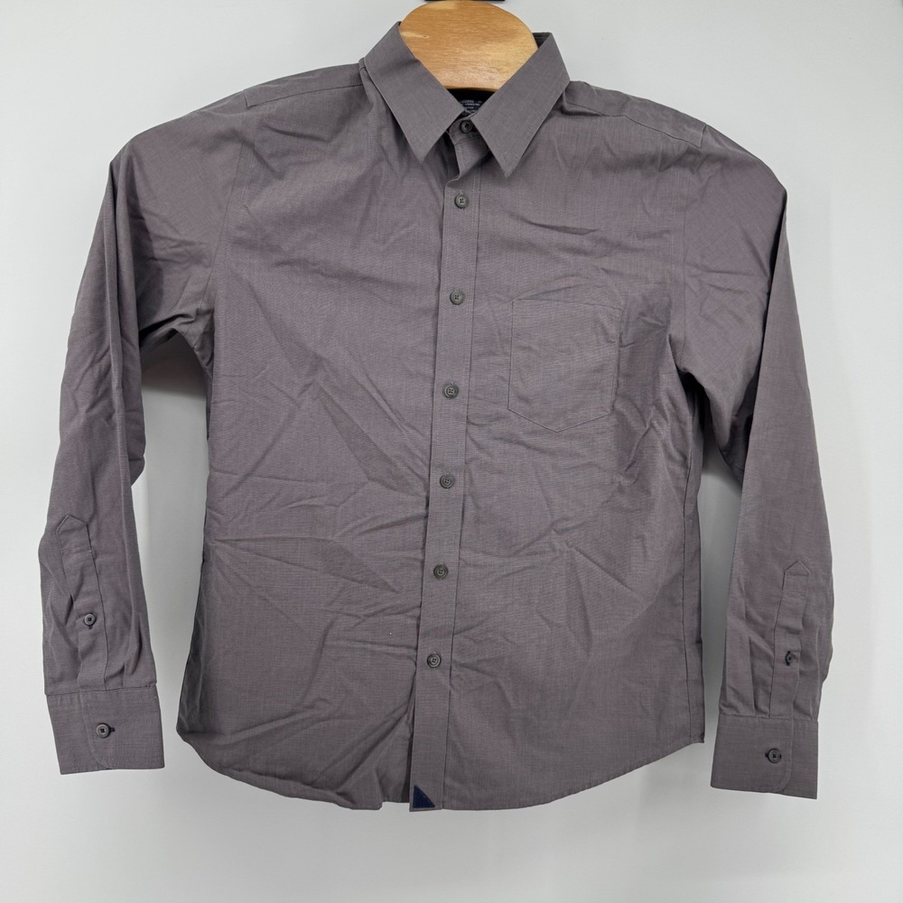 UNTUCKit Button Down Mens Medium Grey Slim Fit Wrinkle Free Long Sleeve Shirt